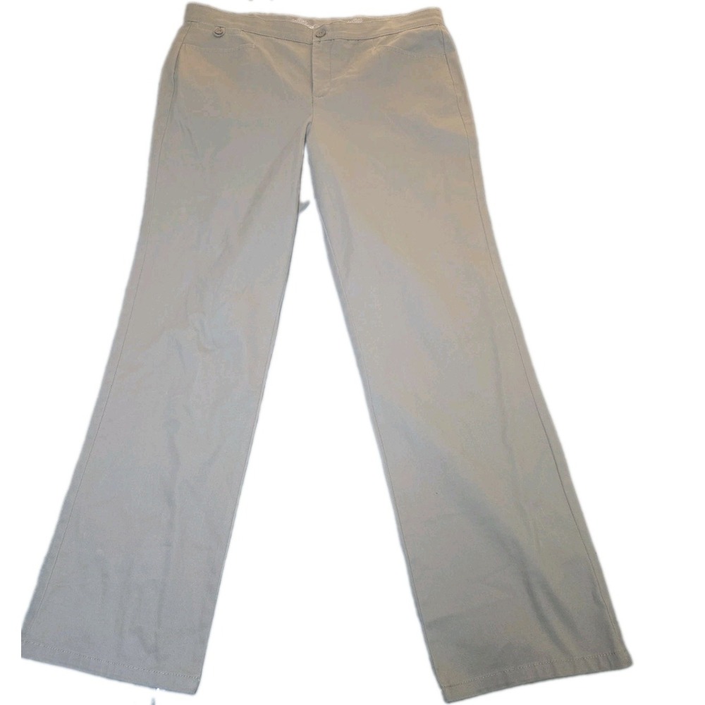 Style & Co Pants Womens Size 14 Gray Taupe Comfort Stretch Casual Chino Work